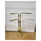 Brass 3-Arm Gooseneck Candelabra Stand