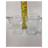 Longaberger Egg Cups - Vintage Clear & Blue Glass Set of 5