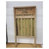 Columbus Washboard Co. No. 2062 Brass Washboard - Standard Family Size, Wood Frame