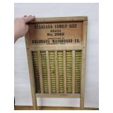 Columbus Washboard Co. No. 2062 Brass Washboard - Standard Family Size, Wood Frame