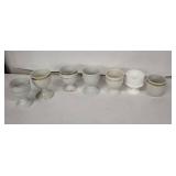 Dunn Bennett Co. Egg Cups - Vintage White with Gold Rim (Lot of 8)