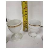 Dunn Bennett Co. Egg Cups - Vintage White with Gold Rim (Lot of 8)