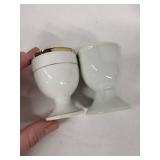 Dunn Bennett Co. Egg Cups - Vintage White with Gold Rim (Lot of 8)