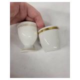 Dunn Bennett Co. Egg Cups - Vintage White with Gold Rim (Lot of 8)