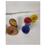 Craft Originals Vintage Wooden Hand Painted Egg Cups (Lot of 5)