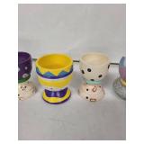 Vintage Egg Cups - Hand-Painted Ceramic 6-Piece Set