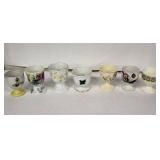 Vintage Egg Cups - Assorted Floral Porcelain (Lot of 8)