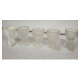 Vintage Pressed Glass Swan Egg Cups (Lot of 5)