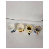 Vintage Ceramic Egg Cups - Animal-Shaped Set (Lot of 4)