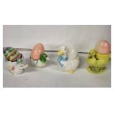 Duck Egg Cups - 4-Piece Vintage Ceramic Set