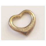 Tiffany & Co Elsa Peretti 925 Sterling Silver Open Heart Charm Pendant Spain