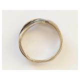 Sterling Silver 925 SUN Crossover Multi Band Ring Clear Accent Stones Size 8