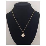 Sterling Silver 925 Gold Plated Clear Stone Knot Pendant Necklace