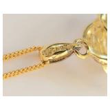 Sterling Silver 925 Gold Plated Clear Stone Knot Pendant Necklace