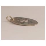 Sterling Silver Tone Dove Olive Branch Cutout Round Pendant Charm Small Jewelry