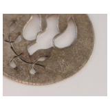 Sterling Silver Tone Dove Olive Branch Cutout Round Pendant Charm Small Jewelry