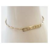 Italian Sterling Silver I Heart U Cutout Bar ID Bracelet 925 Chain