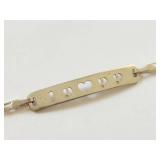 Italian Sterling Silver I Heart U Cutout Bar ID Bracelet 925 Chain