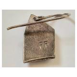 Sterling Silver Envelope Heart Dangle Earrings Artisan Signed EF Two Tone