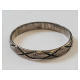 Sterling Silver 925 Criss Cross Engraved Band Ring Size 7 Minimalist Stacking Jewelry