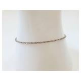 Sterling Silver Rope Chain Bracelet Lobster Clasp Approx 9 Inch Minimalist