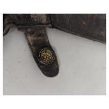 Vintage Leather Work Boots with Gauntlet Gloves - Used Condition