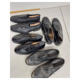 Lot of 4 Pairs Black Dress Shoes Including Kenneth Cole - Men