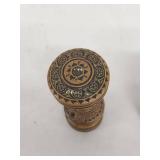 Vintage Brass Door Knob Set with Intricate Design and Mechanism