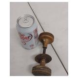 Vintage Brass Door Knob Set with Intricate Design and Mechanism