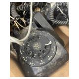 Large mixed lot vintage rotary telephones Automatic Electric Monophone plus assorted parts decor