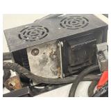 Vintage Bellows transformer, Kingston battery charger, Dictograph phono unit and lamp parts lot