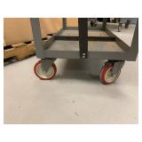 Little Giant gray steel 2-shelf utility platform cart with handle and red casters
