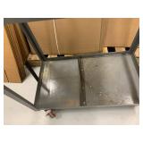 Little Giant gray steel 2-shelf utility platform cart with handle and red casters