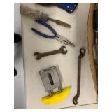 Large Mixed Hand Tool Box Lot Wrenches Pliers Screwdrivers Files Clamps Misc Garage Shop Tools