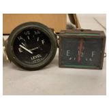Vintage Panel Gauge Lot Stewart Warner AC Smiths Ammeter Temp Fuel Level Instruments Set of 5