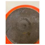 Vintage Le Creuset Orange Enamel Cast Iron Sauce Pan Wood Handle Pour Spout France Cookware