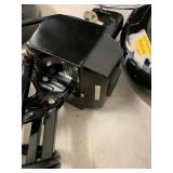 Pair Black Swing Arm Magnifier Desk Lamps with Clamp Mount and Glass Lens Inspection Lights