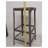 Vintage Industrial Metal Lab Workshop Stool Rustic Square Seat Heavy Duty Loft Decor