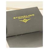 Stührling Original Skeleton Watch - Rose Gold Tone Rectangular Case, Leather Band