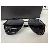 Daniel Steiger DS Aviator Sunglasses - Black Metal Frame, Smoke Lenses (Box & Pouch Included)