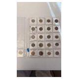 (1) SHEET foreign coins from Mexico Cantavos, Czech Republic, and Canada