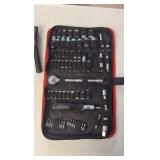 SOCKET set, jumper cables, axe, and flash light