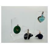 (4) STERLING or semi-precious stone Pendants