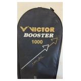 (3) E-FORCE rackets and (1) Victor Booster 1000 Racket in case