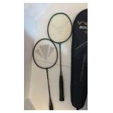 (3) E-FORCE rackets and (1) Victor Booster 1000 Racket in case