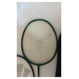 (3) E-FORCE rackets and (1) Victor Booster 1000 Racket in case