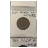 (1) SHEET foreign coins from Mexico Cantavos, Czech Republic, and Canada