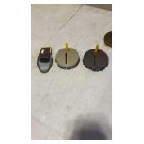 VINTAGE tin litho toy noise makers; mid-century Eagle cap gun