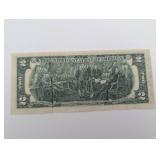 Error Note Off Centered US 2 Dollar Bill - Jefferson Portrait, Declaration Reverse - 1976 Bicentennial (A18773777A)