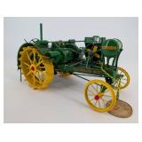 Waterloo Boy Kerosene Tractor Toy - Vintage Green & Yellow Tin Model